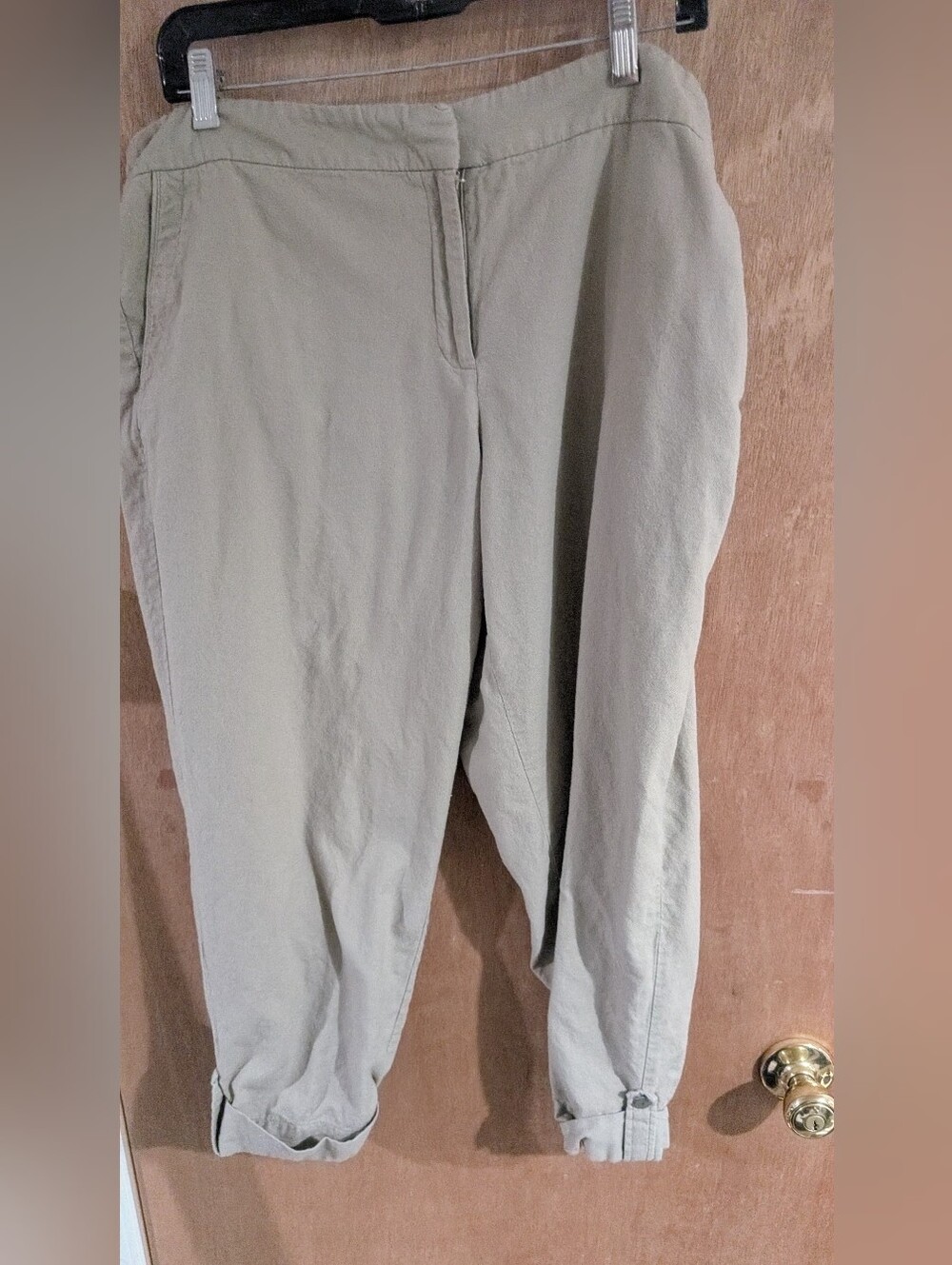 Eileen Fisher Light Olive Drawstring Cuffed Joggers
